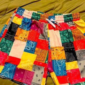 Multicolor drawstring shorts
